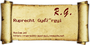 Ruprecht Györgyi névjegykártya